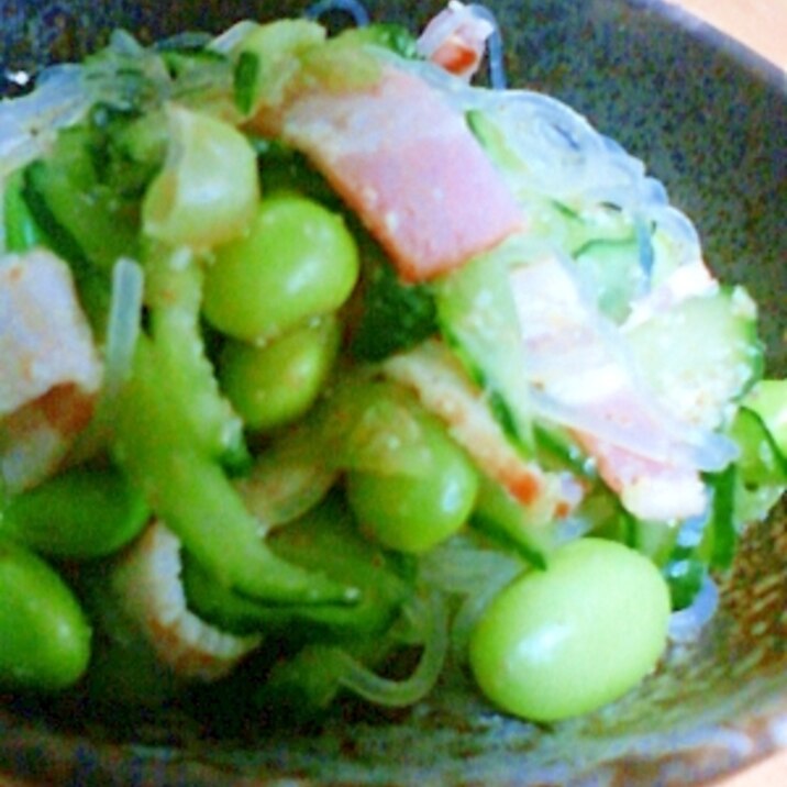 冷麺のタレでちゃちゃっと春雨中華サラダ!